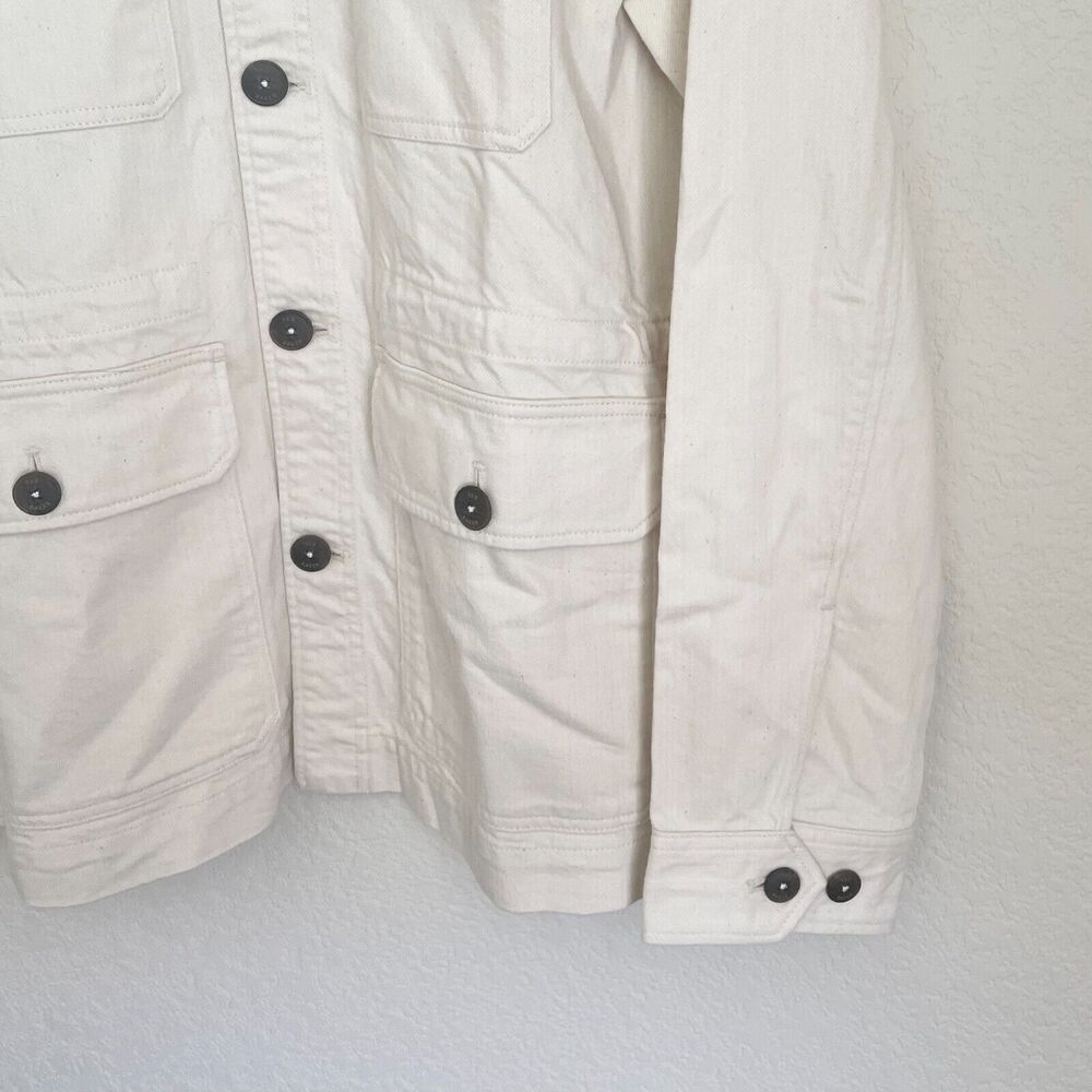 Ted Baker London Mens Summer Utility Jacket Cotton Cream Size 3 - Picture 4 of 11